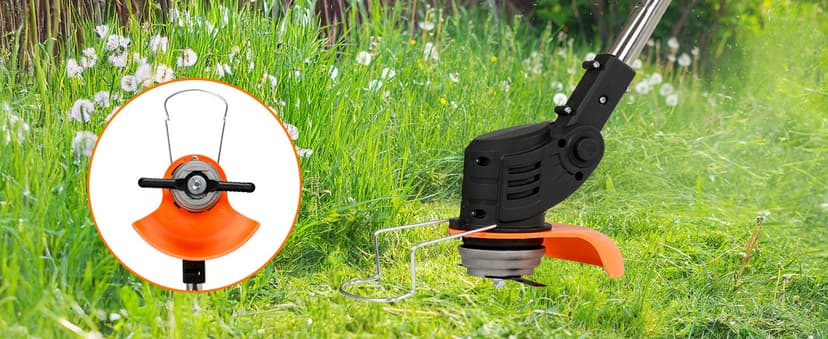 Weed Wacker Cordless,24v Electric Weed Eater Battery Powered,3 in 1 Lightweight Grass Trimmer with 2 4.0 Ah Batteries & Charger,Height Adjustable Wheeled Brush Cutte for Lawn Care,Garden,Yard (red)