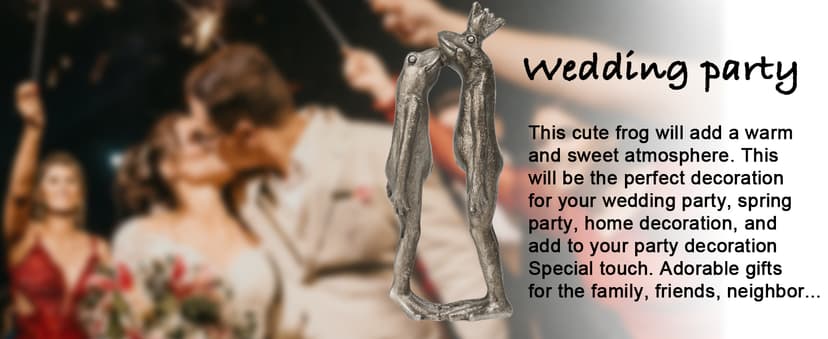 Frog Decor Garden Statue Decor Outside - Couple Kiss Plog Statue Outside Frog Figurines for Yard Patio Lawn Decorations Couple Frogs Front Yard Decorations Outdoor 3.5" 2" 8.75"