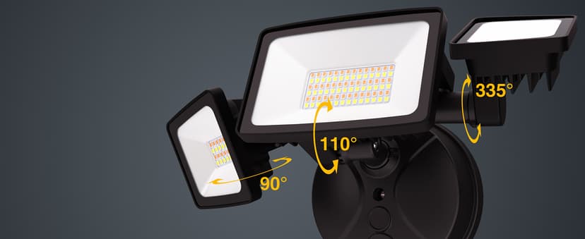 Onforu 55W Smart LED Flood Lights Outdoor, 5500LM, Tunable 2700K-6500K, APP Control, WiFi Alexa Security Lights with Timer & Adjustable 3 Head, IP65 Waterproof for House, Yard, Porch, Garage, Backyard