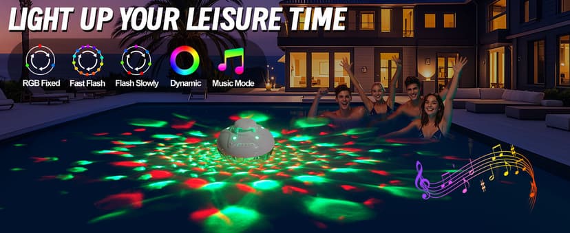 KingSom 3 in 1 Bluetooth Pool Speaker with Pool Fountain Light, 10000mAh Floating Pool Speaker, IP68 Waterproof Hot Tub Speakers, Loud Sound, BT5.4,24H Playtime Rechargeable pool Water Fountain, White