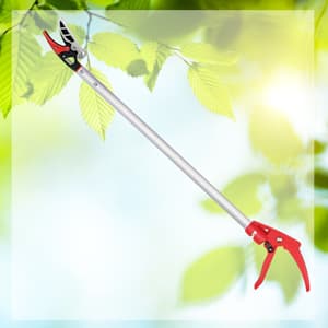 32-Inch Cut and Hold Pruners, Long-Reach Tree Pruner with Rotating Cutter Head, Long Pruning Shears for Garden, Fruit Picking, Branches Trimming