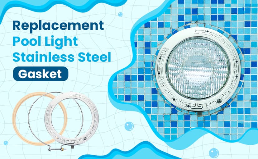 Therwen Pool Light Ring Replacement Pool Light Gasket Stainless Steel Face Ring Assembly Replacement for Swimming Pool LED Light, 8.4 Inch