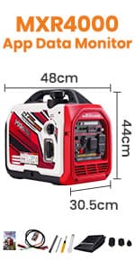 MaXpeedingrods 3500 Watt Portable Inverter Generator Gas Powered, EPA Compliant, Compact and Lightweight for Home Backup Power, Outdoor Camping, RV and Trailer