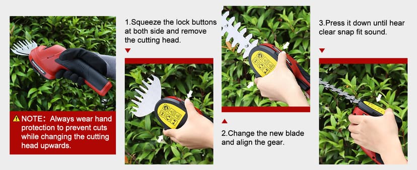 NEU MASTER Cordless Grass Shear, 2-in-1 Handheld Hedge Trimmer, 7.2V Electric Grass Trimmer with Type-C Cable and 2.0Ah Rechargeable Battery, Lightweight Shrubbery Trimmer for Garden Yard Lawn