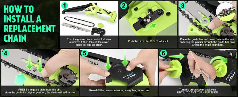 2-in-1 Cordless Pole Saw 8 Inch&Mini Chainsaw, with 2×4.0Ah 21V Battery and Charger, Brushless Motor, Total Reach of Max 15ft, Electric Pole Saw for Tree Trimming and Hedge Cutting