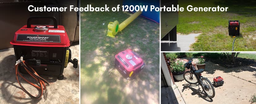 PowerSmart 1200-Watt Portable Generator with Super Quiet, Ultralight for Camping, PS50