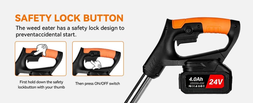 Weed Wacker Cordless,24v Electric Weed Eater Battery Powered,3 in 1 Lightweight Grass Trimmer with 2 4.0 Ah Batteries & Charger,Height Adjustable Wheeled Brush Cutte for Lawn Care,Garden,Yard (red)