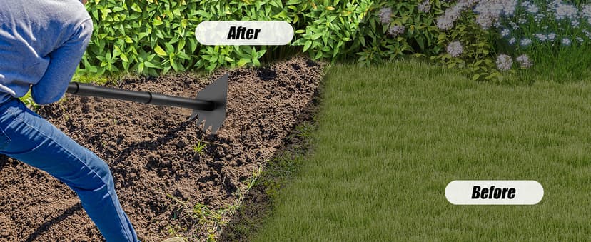 Luvenia Garden Hoe Triangle Sharp Hoes Garden Tool Manual Weeder Gardening Weeding Tool 60" Long Handle 2-in-1 Adjustable Stainless Steel Heavy Duty Hoes for Digging Soil Weeding Planting