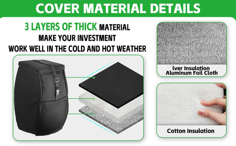 Hot Tub Spa Heater Pump Cover Black - Weatherproof Water Pump Cover for Winter Freeze Protection - Compatible with Heating Pumps with 3 Connectors(Cover Only)