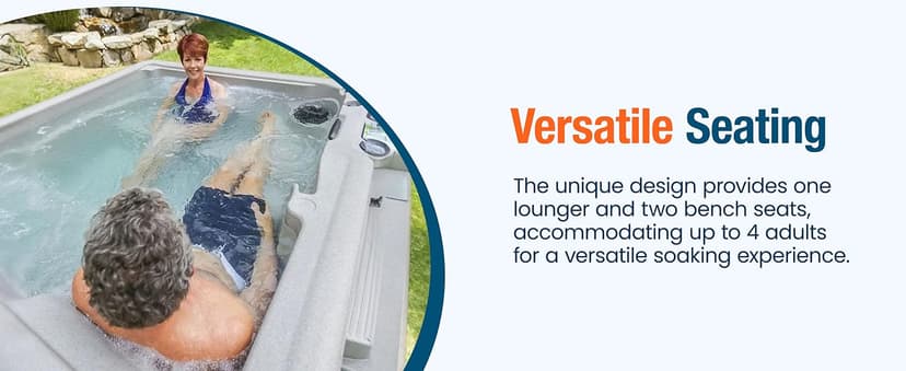 Lifesmart 5-Person Hot Tub, Portable Outdoor Spa w/LED, Waterfall, Cover & Ozonator, Sand