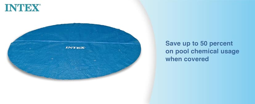 Intex 28015E Solar Pool Cover: for 18ft Round Easy Set and Metal Frame Pools – Insulates Pool Water – Reduces Water Evaporation – Keeps Debris Out – Reduces Chemical Consumption