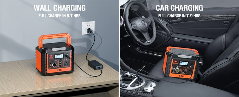 EBL Portable Power Station 300, 110V/330W Pure Sine Wave Solar Generator (Solar Panel Not Included) - Peak 600W Backup Lithium Batteries AC Outlet for Blackout Outdoors Camping Hunting Travel