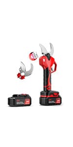 Electric Pruning Shears Professional Cordless Electric Pruning Battery Powered, Tree Branch Pruner with 2 PCS Rechargeable 2 Ah Lithium Battery - 30mm (1.2inch) Cutting Diameter