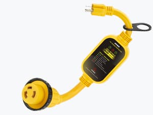 Kohree 30 Amp to 110V RV Adapter with Surge Protection, 8000 Joules 15 Amp to 30 Amp RV Power Adapter 21'' with Twist Lock, Circuit Analyzer w/LED Indicators, for Camper Travel Trailer