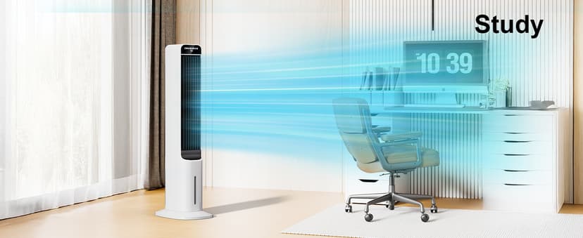 MEPTY 41" Swamp Cooler, 3 in 1 Evaporative Air Cooler with Remote, Portable Cooling Fans that Blow Cold Air with 3 Speeds, 4 Modes, Tower Fan 120° Oscillation Air Conditioner for Bedroom Home Office