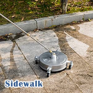 janz 14" Pressure Washer Surface Cleaner with 4 Wheels, Stainless Steel Housing, 1/4" Quick Plug, 2 Extension Wands, 2 Replacement Nozzles and 3 Spray Nozzles, 4000 PSI