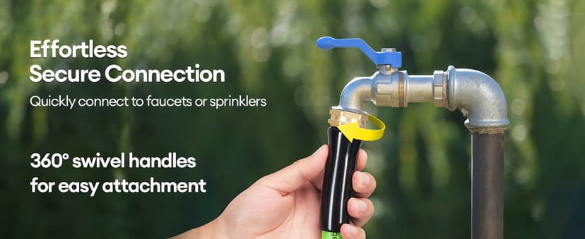 25 ft Garden Hose, 5/8 in ID, Heavy-Duty, Leakproof, Kink-Resistant Water Hose with Swivel Brass Fittings, 600 PSI Burst Rating, Ideal for Car Wash & Lawn Watering