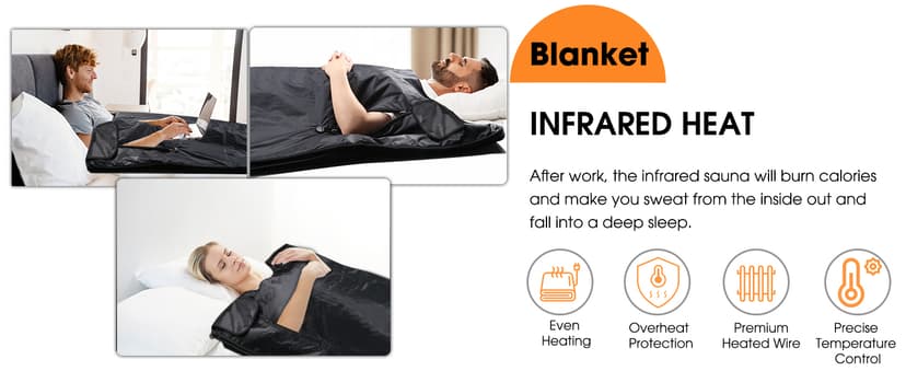 Infrared Sauna Blanket,Portable Sauna Blanket at Home for Body Health and Detoxification,Sauna Blanket for Home Use with Red Light Therapy, Low EMF , 86-176℉, 20-60 Minutes Timer, 5.9ft x 2.62ft