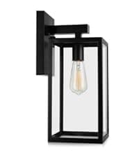 MAXvolador Outdoor Wall Lantern, Exterior Waterproof Wall Sconce Light Fixture, Black Anti-Rust Mount Light with Clear Glass, E26 Base Wall Lamp