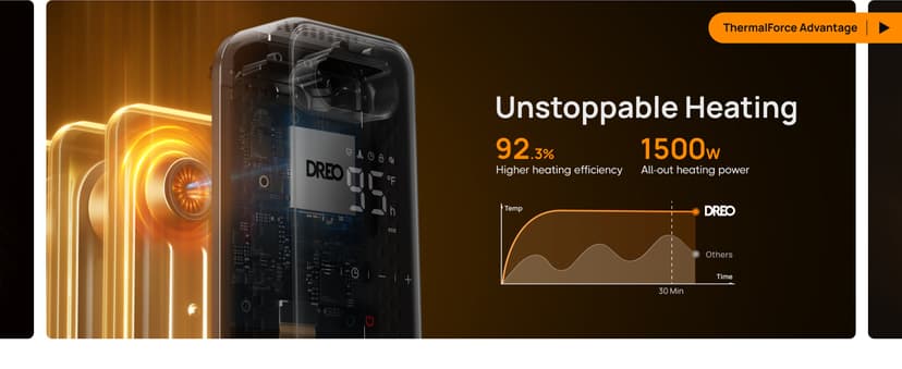 Dreo Oil Filled Radiator, Electric Radiant Heaters for indoor use Large Room with Remote Control, Child Lock, 4 Modes, Overheat & Tip-Over Protection, 24h Timer, Digital Thermostat, Quiet, 1500W