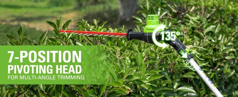 Greenworks 40V 10" Brushless Pole Saw + Pole Hedge Combo, 2.5Ah Battery and Charger Included