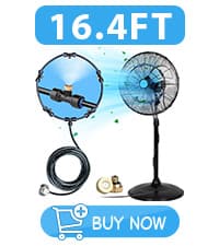 homenote Misting Cooling System 59FT (18M) Misting Line + 20 Brass Mist Nozzles + Brass Adapter(3/4") Outdoor Mister for Patio Backyard Garden Greenhouse Watering