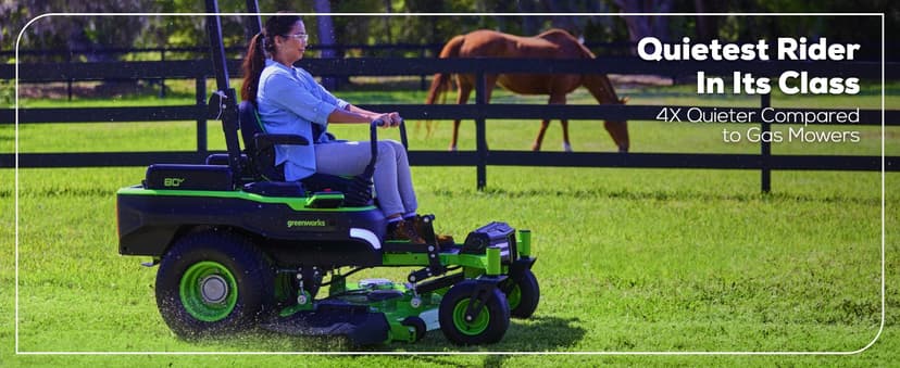 Greenworks 80V 60" Zero Turn, (2) 12.0Ah + (4) 8.0Ah Batteries + Wall Charger