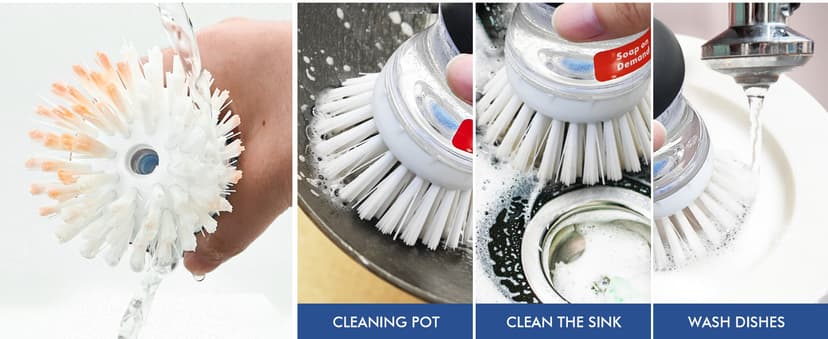 Palm Brush Refills for OXO Good Grips Soap Dispensing Dish Brush - 4 Pack Cleaning Replacement Brush Head for OXO Palm Brush(White)