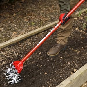 Garden Weasel Rotary Cultivator & Hand Tiller - 2-in-1 | Aerate, Weed, Cultivate, Plant, Reseed | Lawn Reseeding Garden Tool, Garden Soil Loosener | 91206