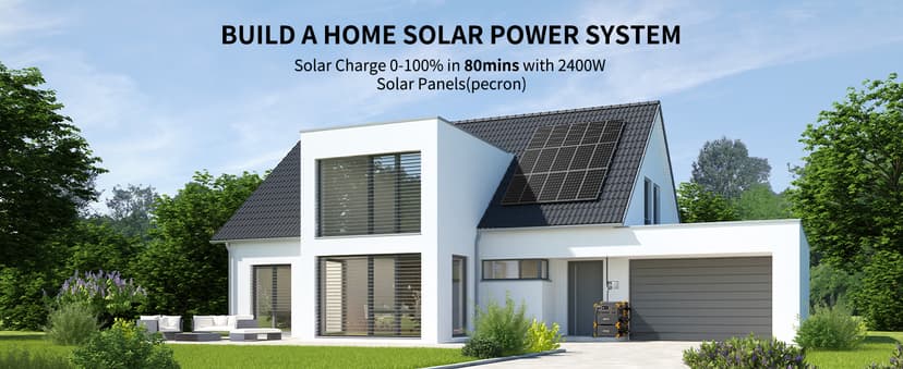 pecron E3600LFP Portable Power Station 3072Wh with Four Extended Batteries Trolley Kit, Expandable to 15360Wh, 5x3600W AC Outlets LiFePO4 Battery Backup Solar Generator for RV, Camping, CPAP