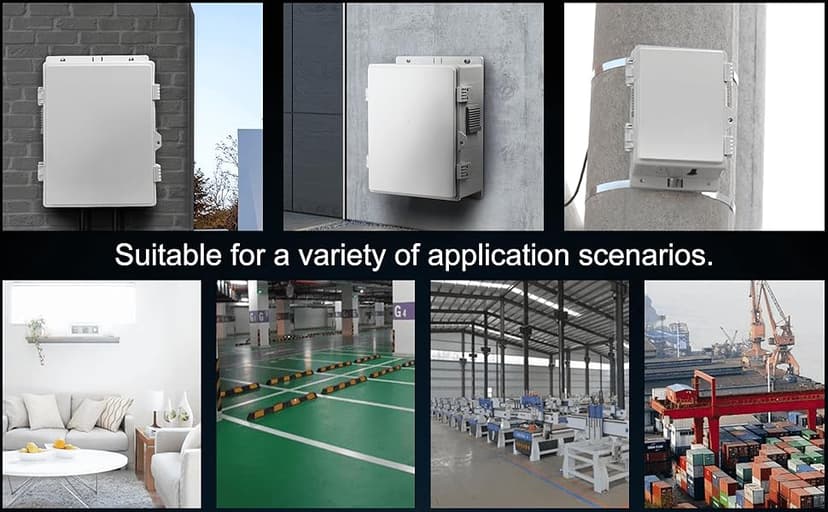 Outdoor Electrical Box with Thermostat and Fan, ABS Water Resistant Enclosure with Internal Mounting Panel & Hinged Cover, 18.1" H* 12.6" L* 6.3" W, Plug & Play.