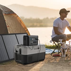 Portable Power Station 350W, Powkey 260Wh/70,000mAh Backup Lithium Battery, 110V Pure Sine Wave Power Bank with 2 AC Outlets, Portable Generator for Outdoors Camping Travel Hunting Emergency