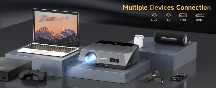 4K Projector HDR Netflix Certified, 1800ANSI Daylight Use, Dolby Audio, NFC, Smart TOF Autofocus, Shorter Throw, WiFi 6, Bluetooth 5.4, HDMI ARC, Proyector 4K Ultra HD Movie Gaming TV High Brightness