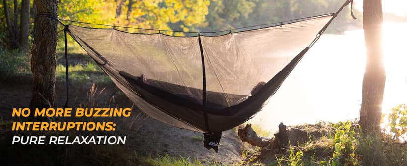 Foxelli XL Hammock Net – 12ft Net for Hammocks, Lightweight Portable Hammock Netting, Fast and Easy Set Up, Fits All Camping Hammocks