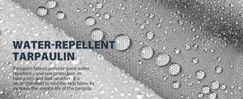 HAPPATIO 10' X 10' Pergola Retractable Canopy for Backyards, Gardens, Patios, Outdoor Pergola with Sun Shade Canopy, Includes Ground Studs and Expansion Screws (Grey)