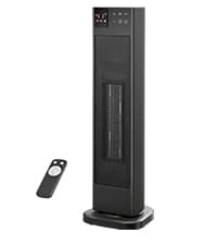 PELONIS PHTA1ABB Portable, 1500W/900W, Quiet Cooling & Heating Mode Space Heater for All Season, Tip Over & Overheat Protection,for Home, Office Personal Use, Black , 9inch