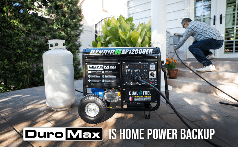 DuroMax XP12000EH 12,000-Watt Dual Fuel Portable Generator – Gas & Propane, Electric Start, Whole Home Backup Power, Transfer Switch Ready, RV & Emergency Ready