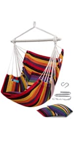 MIZTLI Hammock Chair Swing Indoor Hammock for Bedroom - Max 500 Lbs-Steel Spreader Bar with Anti-Slip Rings-Indoor & Outdoor