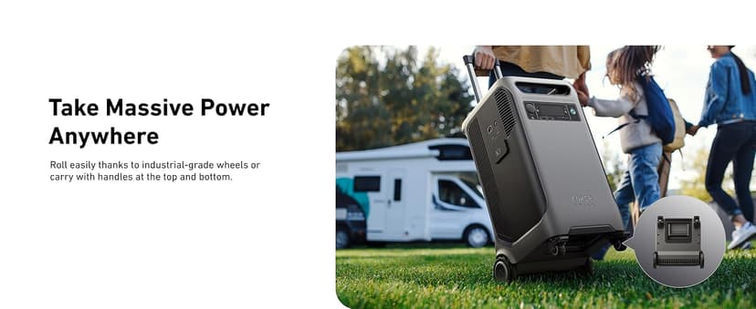 Anker SOLIX F3800 Portable Power Station, 3840Wh, LiFePO4 Batteries, Ultra-High 6000W AC Output with 120V/240V, Solar Generator for Home Backup, RVs, Emergencies, Power Outages, and Outdoor Camping