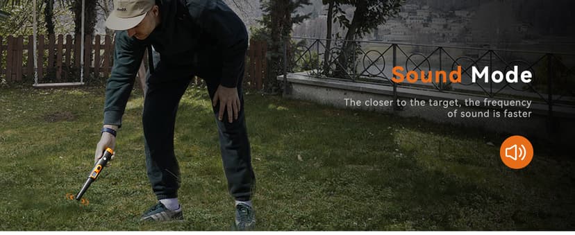 SUNPOW Metal Detector Pinpointer for Adults & Kids, Fully Waterproof, 360°Detection Handheld Pin Pointer Wand with LCD Screen, 3 Modes (Buzzer, Vibration,Sound) for Treasure Hunting- OTMD08