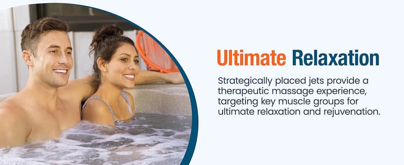 LifeSmart 4-Person Hot Tub, Outdoor Spa with Cover and LED Lights, Circular, Beige - Above-Ground Spa Machine with Accessories for Home and Personal Relaxation