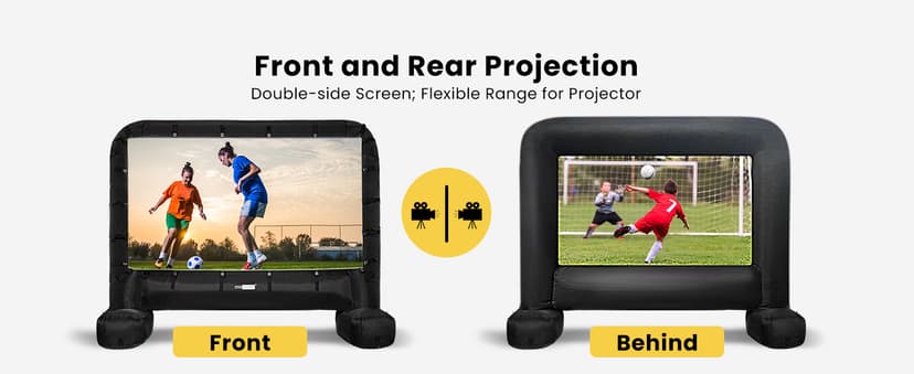 VIVOHOME 14 FT Inflatable Projector Screen for Outside, Blow Up Movie Screen Outdoor Use, Mega Large TV Screen with Carry Bag for Backyard, Tube Leg Support