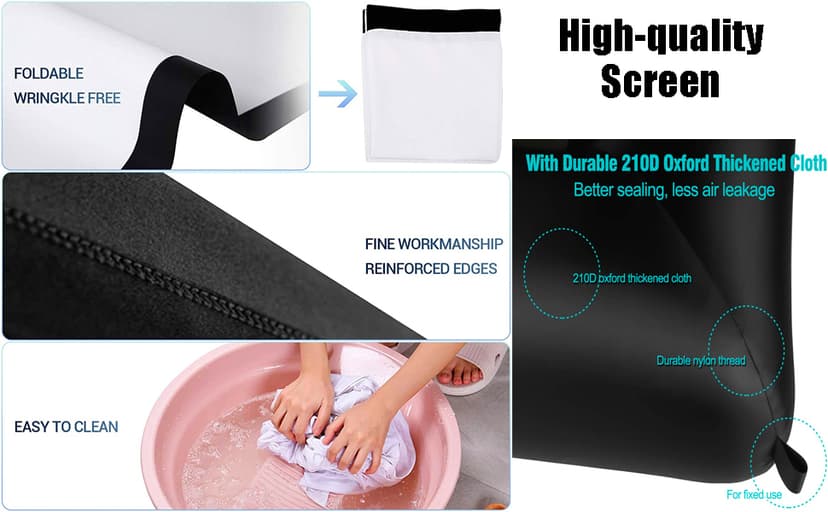 20 feet Inflatable Portable Projector Movie Screen - Huge Air-Blown Cinema Projection Screen Package with Rope, Blower,Tent Stakes - Front & Rear Projection,for Outdoor Party Backyard Pool Fun