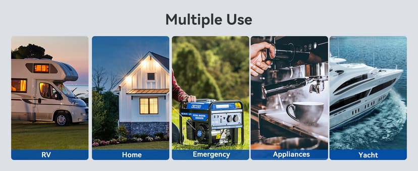 ELEGRP 30 Amp Generator Extension Cord 50 Feet, 4-Prong NEMA L14-30P to L14-30R, 120/250V Up to 75000W, 10 Gauge Heavy Duty SJTW Locking Power Cord for Portable Generators, Home Backup, ETL Listed