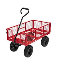 VIVOHOME Heavy Duty 880 Lbs Capacity Mesh Steel Garden Cart Folding Utility Wagon with Removable Sides and 4.10/3.50-4" Wheels 10 Inch Tire(Green)