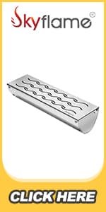 Skyflame Wood Chip Smoker Box, Stainless Steel Double V-shape BBQ Smoke Box with Hinged Lid for Charcoal & Propane Gas Grill, 12.5"(L) x 3.3"(W) x 2.5"(H), U.S. Design Patent