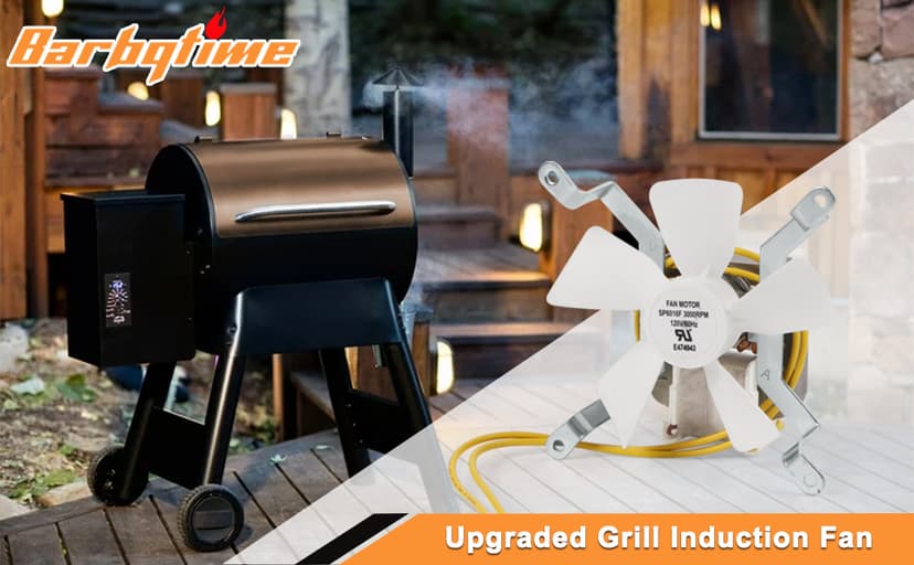 Grill Replacement Parts for Pit Boss Smoker Grills, Induction Fan Replacement for Traeger Wood Pellet Grills, White Nylon Combustion Fan for Sam's Club Wood Pellet Smoker Grill