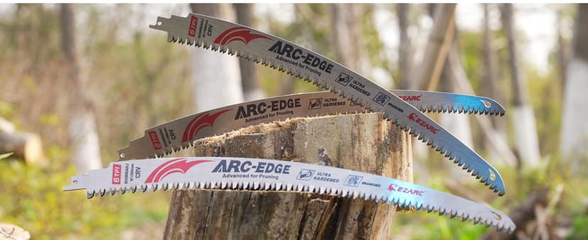 EZARC Japanese Teeth Reciprocating Saw Blade 15 Inch, Arc Edge Wood Pruning Saw Blades 6TPI for Tree Trimming, Wood Cutting, 3 Pieces