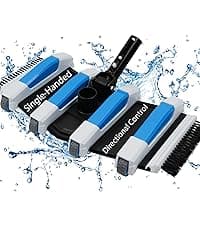 Heavy Duty Pool Vacuum Head with Side Brush & Wheels for Vinyl Liner Professional Weighted Swimming Pool Vac Cleaner Heads for Inground & Above Ground Pool - Orange