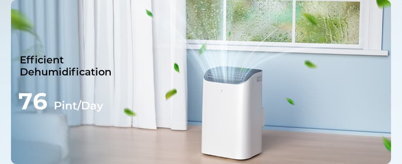 EUHOMY Portable Air Conditioners 12,000 Btu, 4 in 1 Portable Cooling AC with Heat, Dehumidifier, Fan Modes, Quiet Stand-up AC with 46dB Low Noise & Sleep Mode for Bedrooms, room up to 550 Sq.Ft